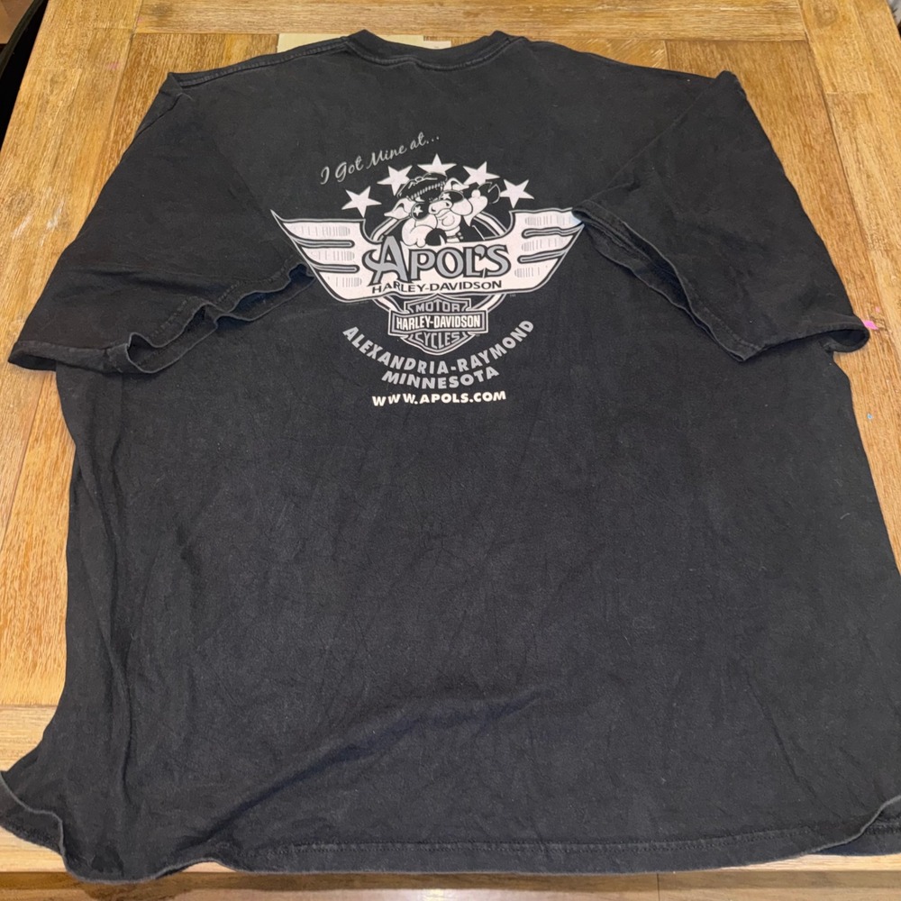 Harley-Davidson T-Shirt Mens 4XL Black Excellent Apol's Minnesota Graphic Tee